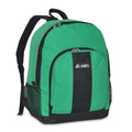 Everest Backpack with Front & Side Pockets-Emerald Green/Black-