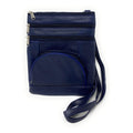 Casaba Womens Genuine Leather Crossbody Purse Shoulder Messenger Bag Organizer-Blue-