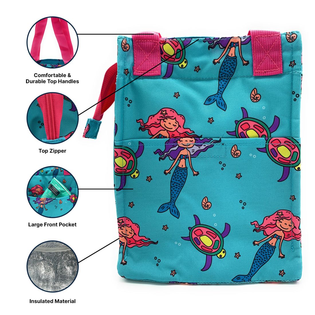 Empire Cove Insulated Lunch Bag Girls Kids Adults Cooler Food Tote Picnic Travel-Unicorn-
