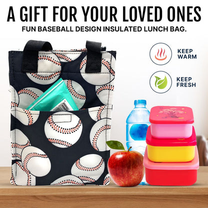 Empire Cove Insulated Lunch Bag Kids Adults Cooler Food Tote Picnic Travel Baseball-