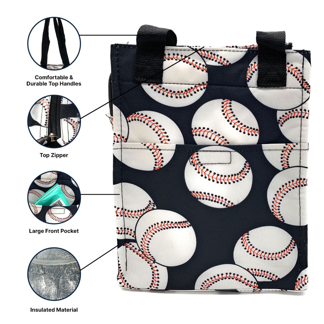 Empire Cove Insulated Lunch Bag Girls Kids Adults Cooler Food Tote Picnic Travel-Unicorn-