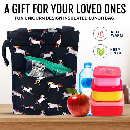 Empire Cove Insulated Lunch Bag Cooler Kids Adults Food Tote Picnic Travel Unicorn-
