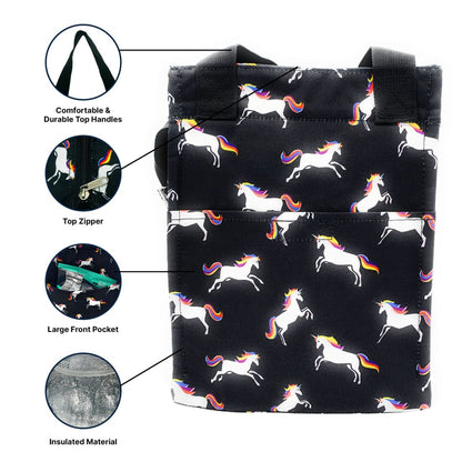 Empire Cove Insulated Lunch Bag Girls Kids Adults Cooler Food Tote Picnic Travel-Unicorn-