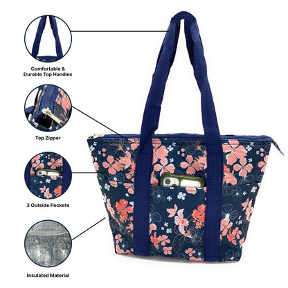Empire Cove Insulated Lunch Bag Cooler Picnic Travel Food Tote Carry Bag-Floral-