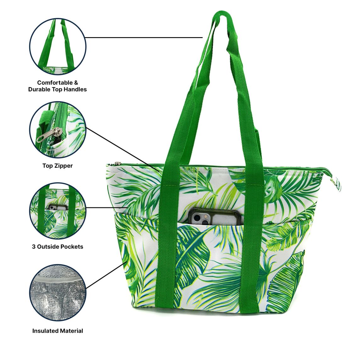 Empire Cove Insulated Lunch Bag Cooler Picnic Travel Food Tote Carry Bag-Floral-