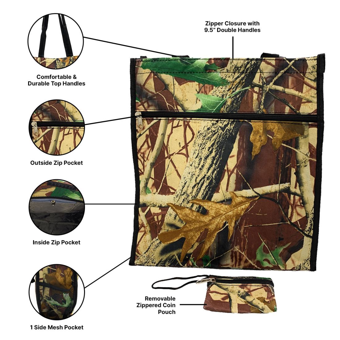 Empire Cove Tote Bag All Purpose Shoulder Bag Shopping Handbag Travel Gym Beach-Camouflage-