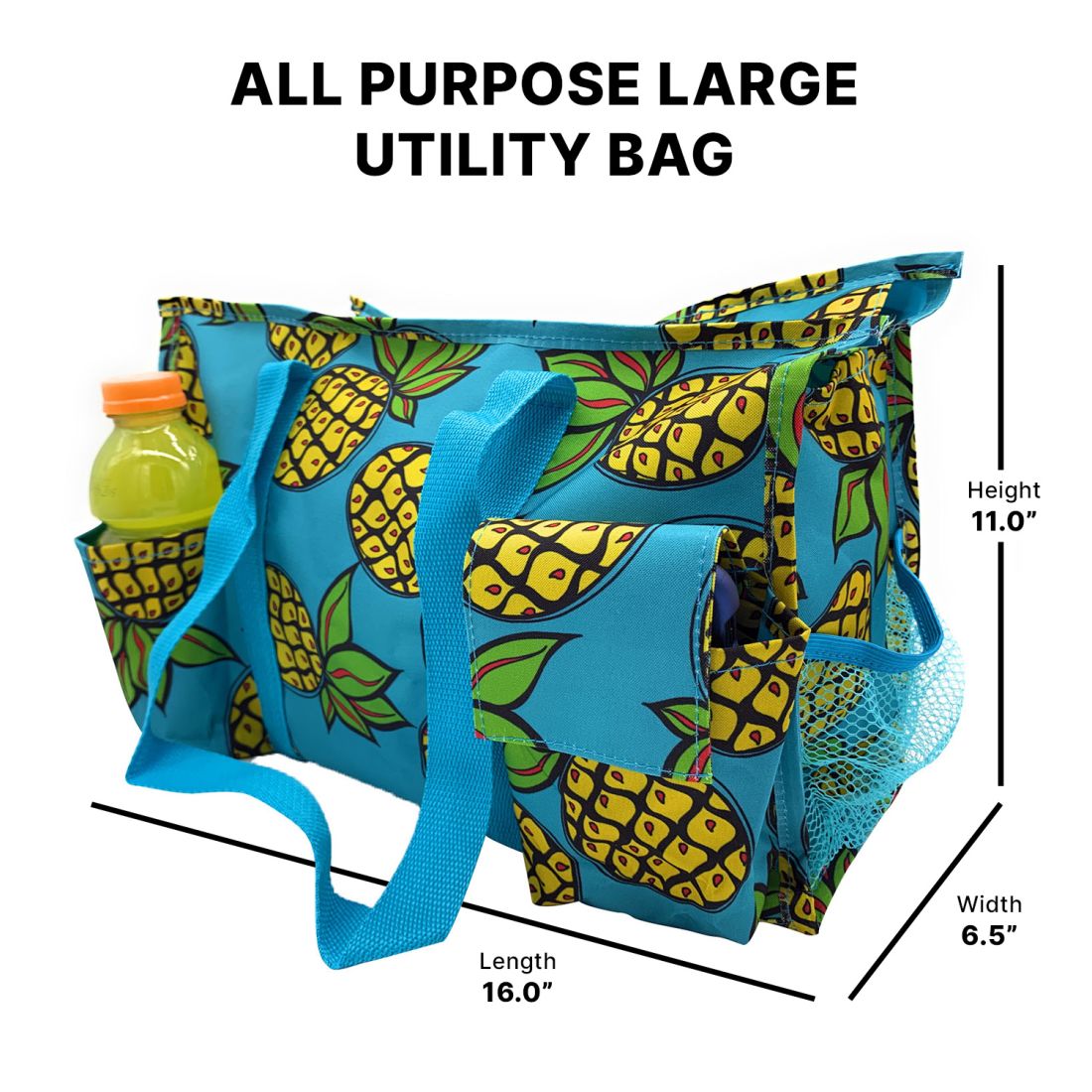 Empire Cove Large Tote Bag All Purpose Shoulder Utility Bag Shopping Travel-Pineapple-