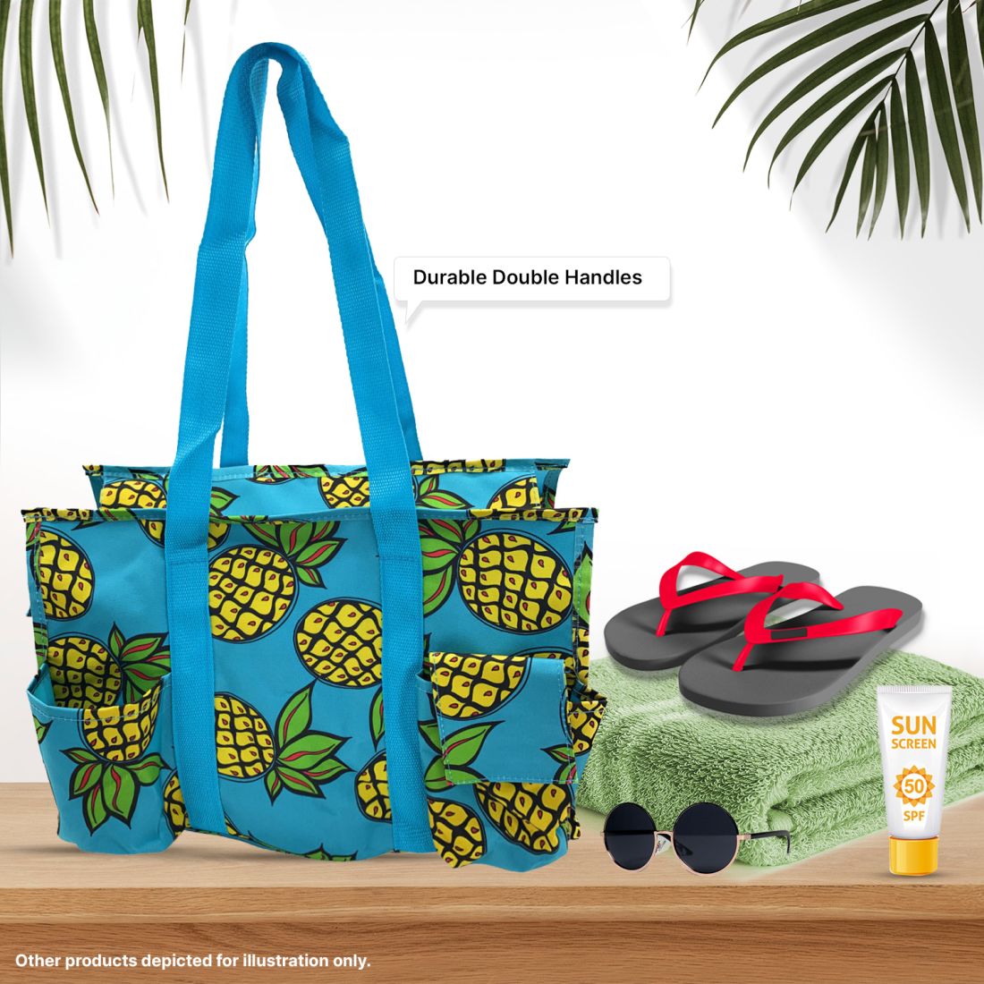 Empire Cove Large Tote Bag All Purpose Shoulder Utility Bag Shopping Travel-Pineapple-