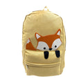 Empire Cove Canvas School Backpack Peeking Fox Dog Cat Sloth Shark Book Bag-Fox-