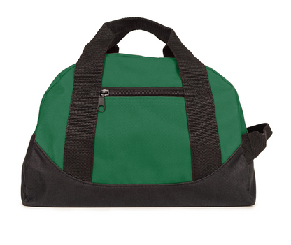 Casaba 12 inch Small Two Tone Duffle Travel Sport Gym Bags Carry-On Luggage-DARK GREEN/BLACK-