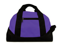 Casaba 12 inch Small Two Tone Duffle Travel Sport Gym Bags Carry-On Luggage-PURPLE/BLACK-
