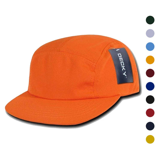 1 Dozen Decky 5 Panel Flat Bill Performance Mesh Racer Caps Hats Wholesale-