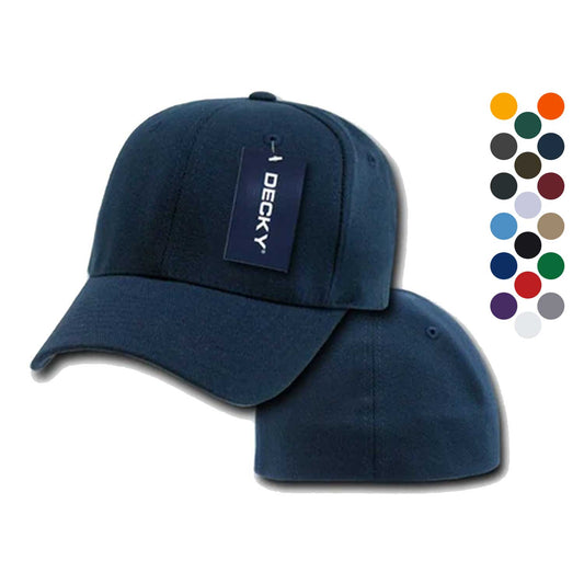 1 Dozen Decky Blank Fit All Flex Fitted Baseball Hats Caps 6 Panels Wholesale Lot-