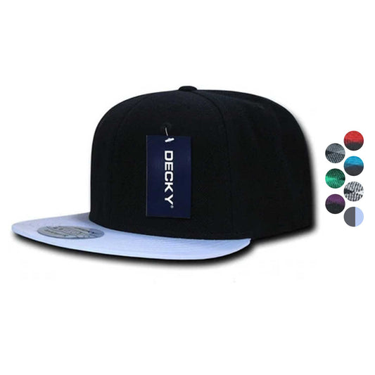 Decky Plaid Flat Bill Snapbacks 6 Panel Baseball Hats Caps Unisex-1045-Black/Black-