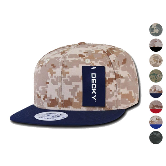 1 Dozen Decky Snapback Army Flat Bill 6 Panel Camouflage Hats Caps Wholesale Lot-
