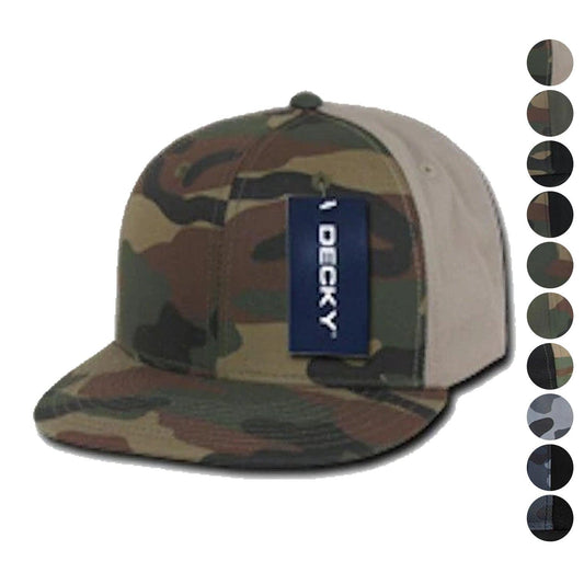 15 Lot Decky Camouflage Flat Bill Baseball Hats Caps Snapback Wholesale Lots!-