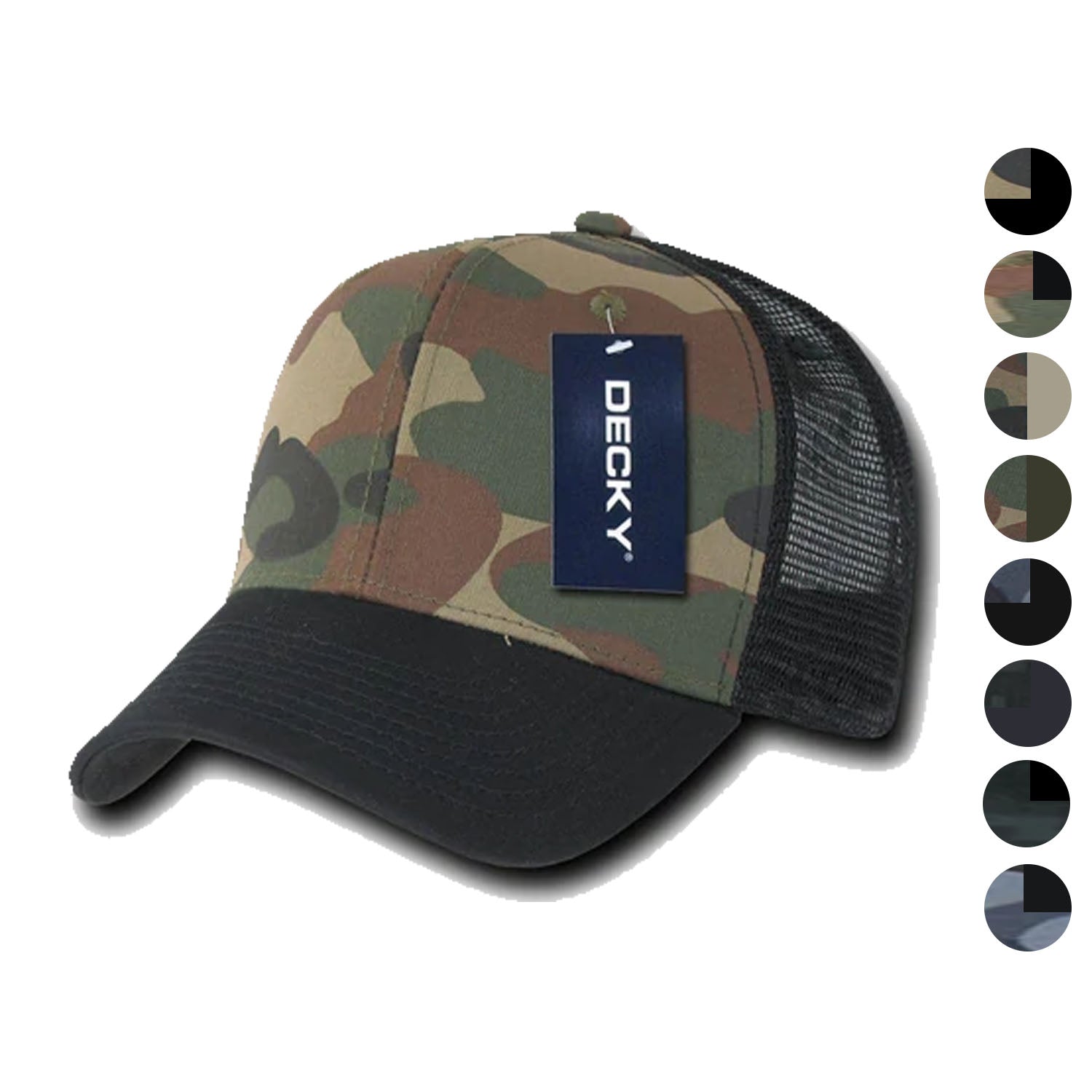 1 Dozen Army Camouflage Curve Bill Trucker Hats Caps Wholesale Lot Bulk-