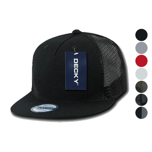 1 Dozen Decky 5 Panel Flat Bill Baseball Trucker Caps Cap Hats Wholesale Lots-