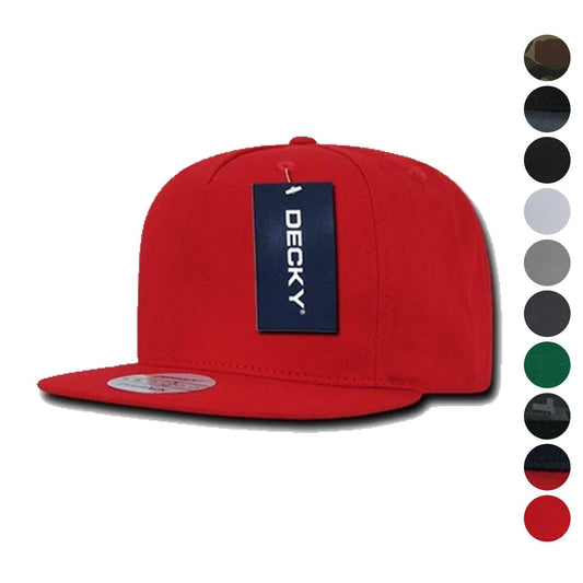 1 Dozen Decky Flat Bill Baseball Hats Caps Cotton 5 Panel Snapback Wholesale Lot Bulk-