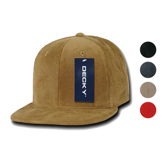 1 Dozen Decky Corduroy Snapback 6 Panel Constructed Baseball Hats Caps Wholesale Lots-
