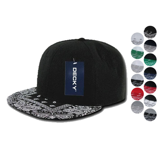1 Dozen Decky 6 Panel Flat Bill Bandana Trucker Hats Caps Wholesale Lots!!-