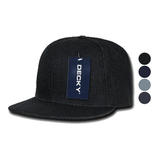 1 Dozen Decky Denim High Crown Snapback Cotton 6 Panel Hats Caps Wholesale Lots-