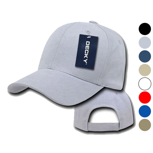 Decky Blank Brushed Bull Denim Cotton Dad Caps Hats-Black-