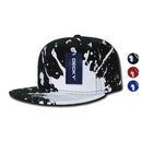 Decky Paint Splat Snapback Baseball 6 Panel 100% Cotton Structured Caps Hats-Black- 1 image