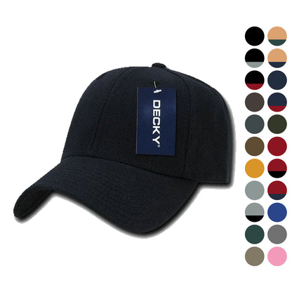 Decky Low Crown Plain Two Tone Curved Bill 6 Panel Dad Hats Caps-BLACK-