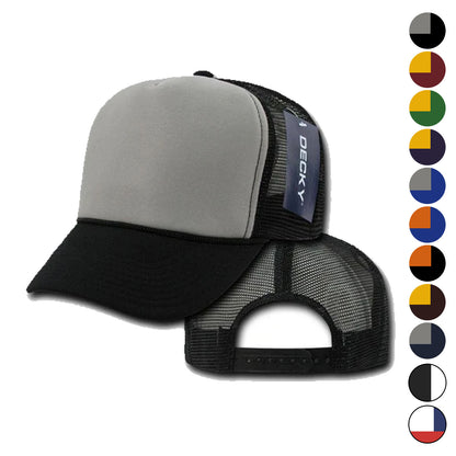 1 Dozen Decky Industrial 5 Panel Trucker Hats Caps Two Tone Wholesale Lots!-