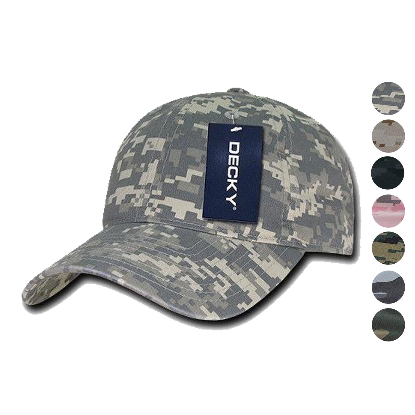 Decky Structured Camouflage Low Crown Pre Curved Bill Dad Caps Hats-ACU-