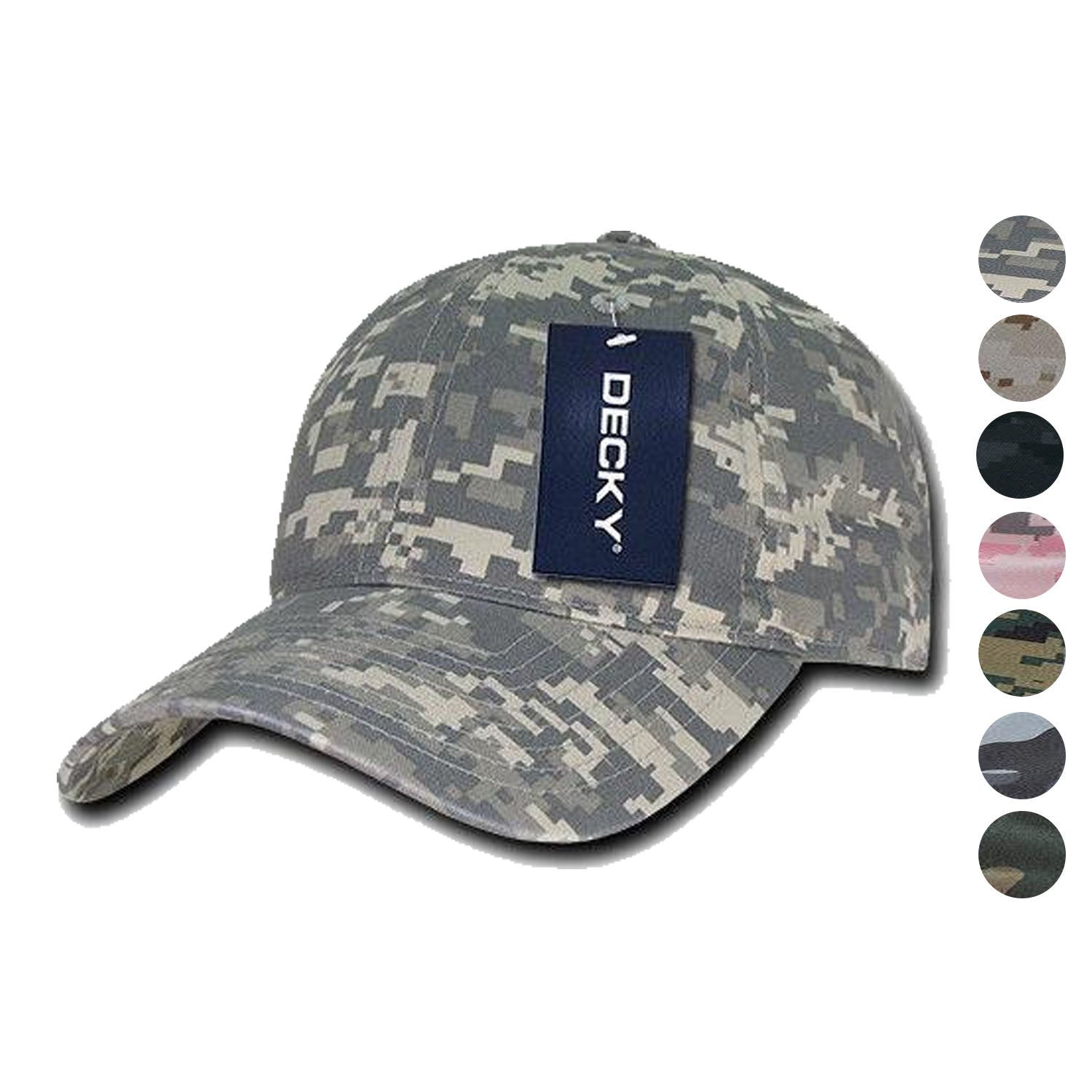 Decky Structured Camouflage Low Crown Pre Curved Bill Dad Caps Hats-ACU-