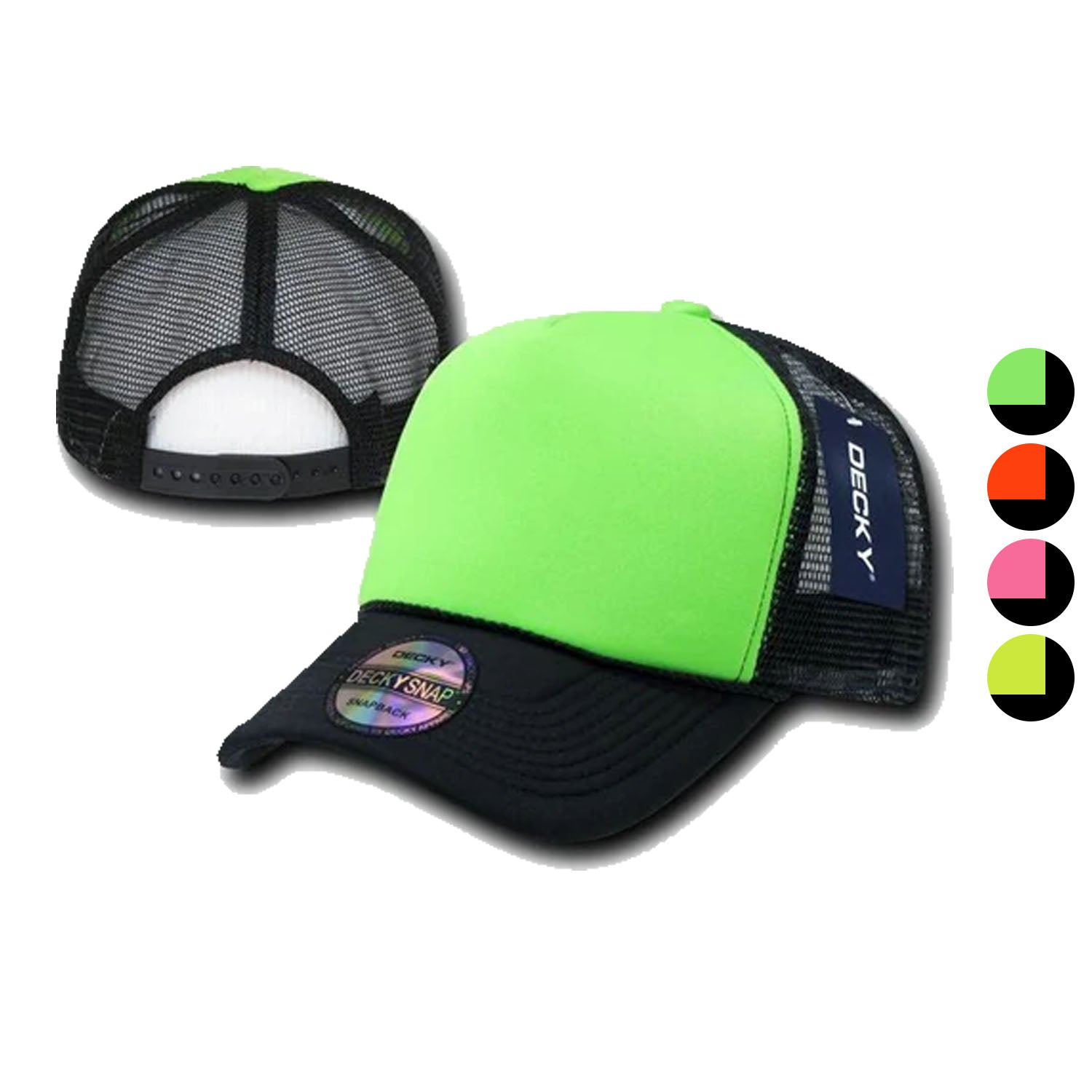 1 Dozen Decky Neon Curved Bill Mesh Trucker Baseball Hats Caps Wholesale Bulk-
