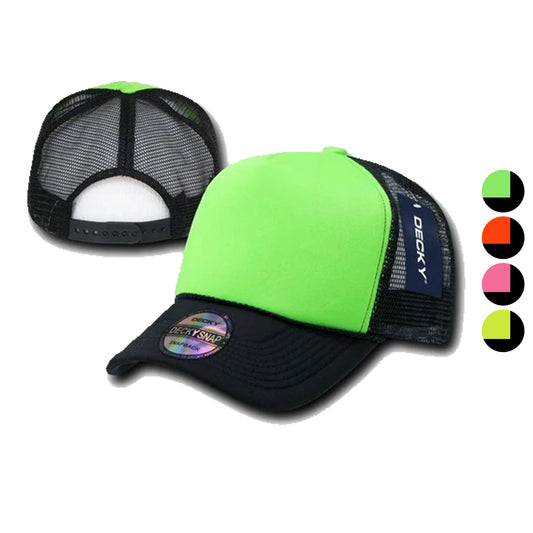 1 Dozen Decky Neon Curved Bill Mesh Trucker Baseball Hats Caps Wholesale Bulk-