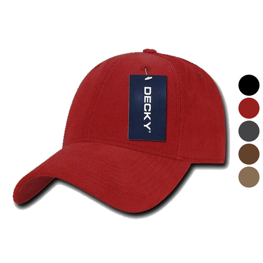 1 Dozen Decky Corduroy 6 Panel Low Crown Dad Hats Caps Wholesale Lots-