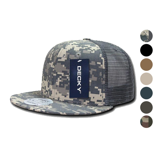 Decky Military Army Camo Acu Ripstop Flat Bill Trucker Cotton Hats Caps-ACU-