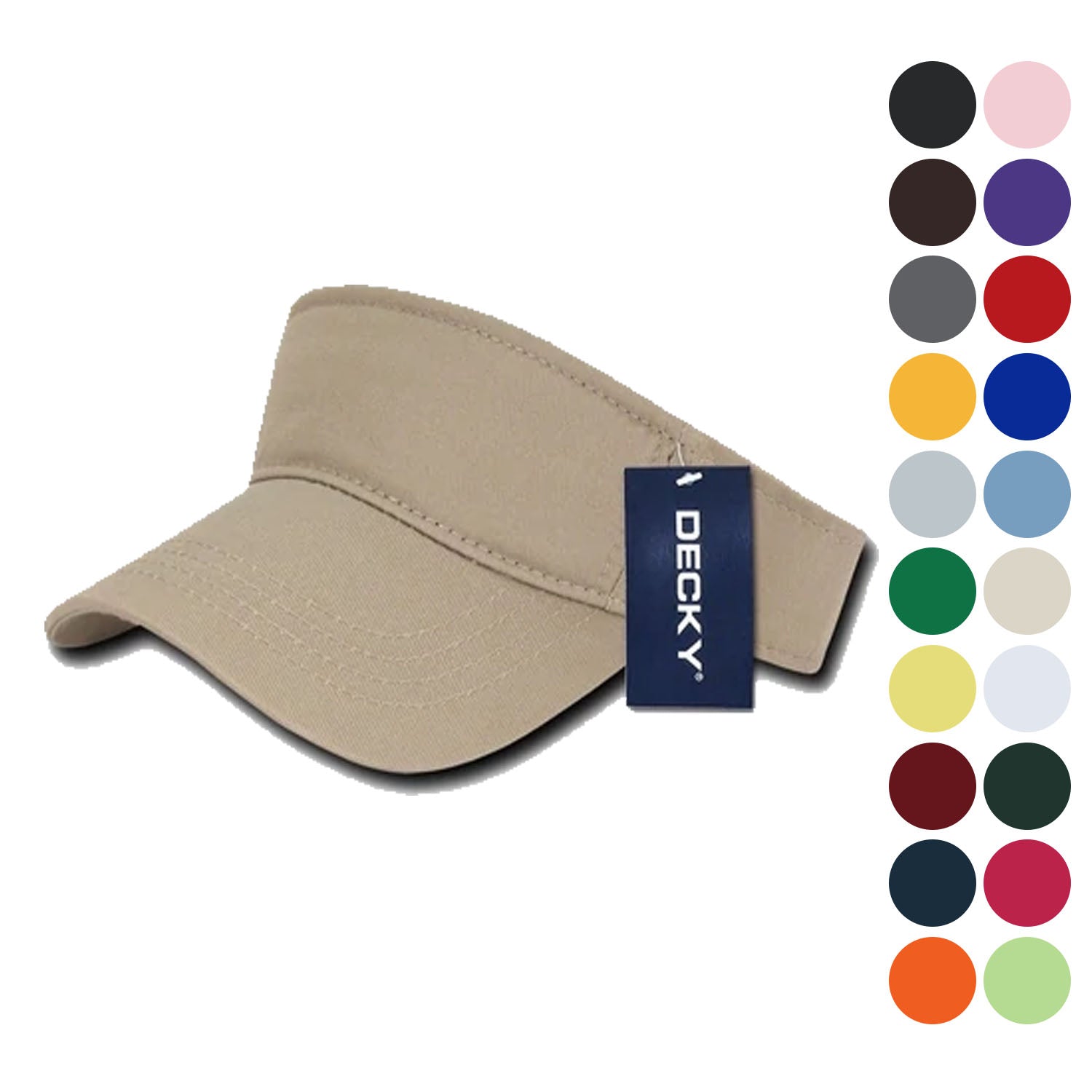 1 Dozen Blank Decky Golf Sports Sun Summer Visors Cotton Wholesale Lots!-