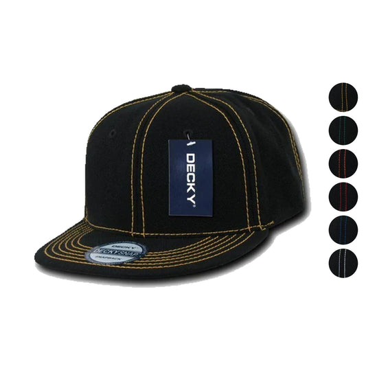 1 Dozen Decky Retro Contra Stitch Flat Bill Baseball Caps Hats Wholesale-