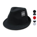 1 Dozen Decky Black White Red Poly Woven Fedora Hipster Miami Hats Wholesale- 1 image
