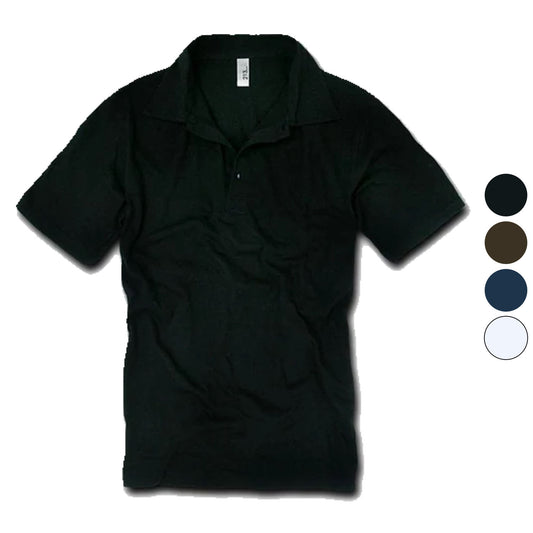 Decky Men'S 30S Jersey Polo Plain Golf Cotton Slim Fit Shirts-Medium-BLACK-