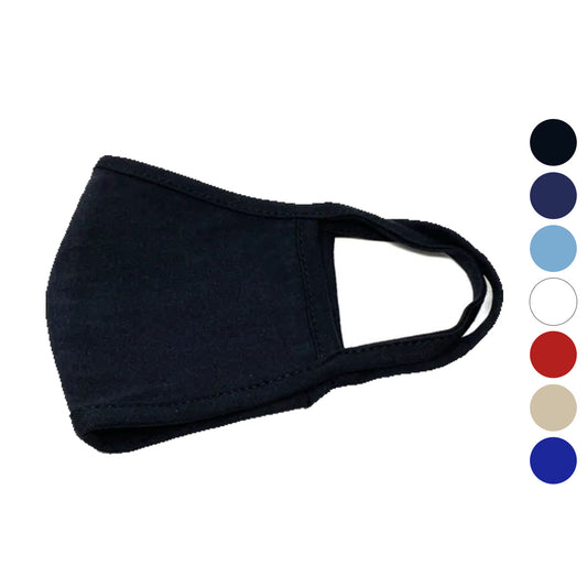 1 Dozen Cotton Face Mask Single Ply Soft Promotional Masks Wholesale Bulk Lot-Black-