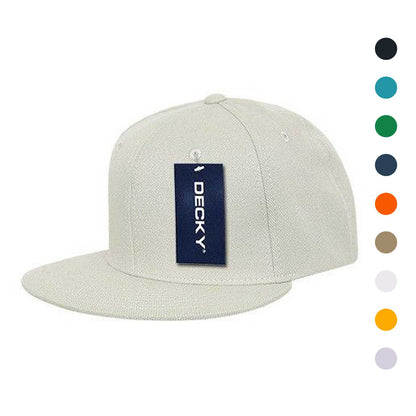 Decky Classic Retro Flat Bill Flex 6 Panel Fitted Baseball Caps Hats-GOLD-