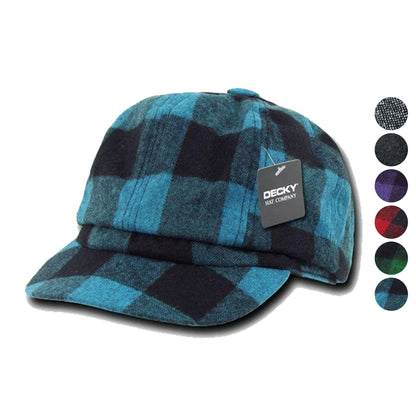 Decky Newsboy Ivys Plaid Pre Curved Hats Drivers Cabbie Golf Gatsby-Black Plaid-Large/XL-