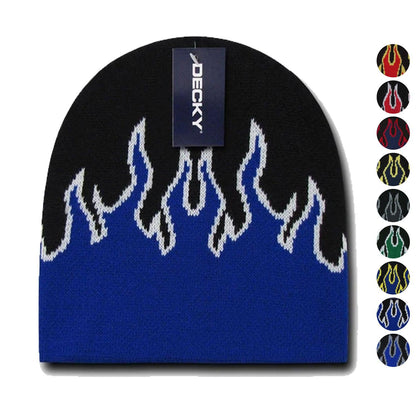 1 Dozen Boys Girls Kids Youth Decky Fire Flame Beanies Caps Hats Wholesale Lot-