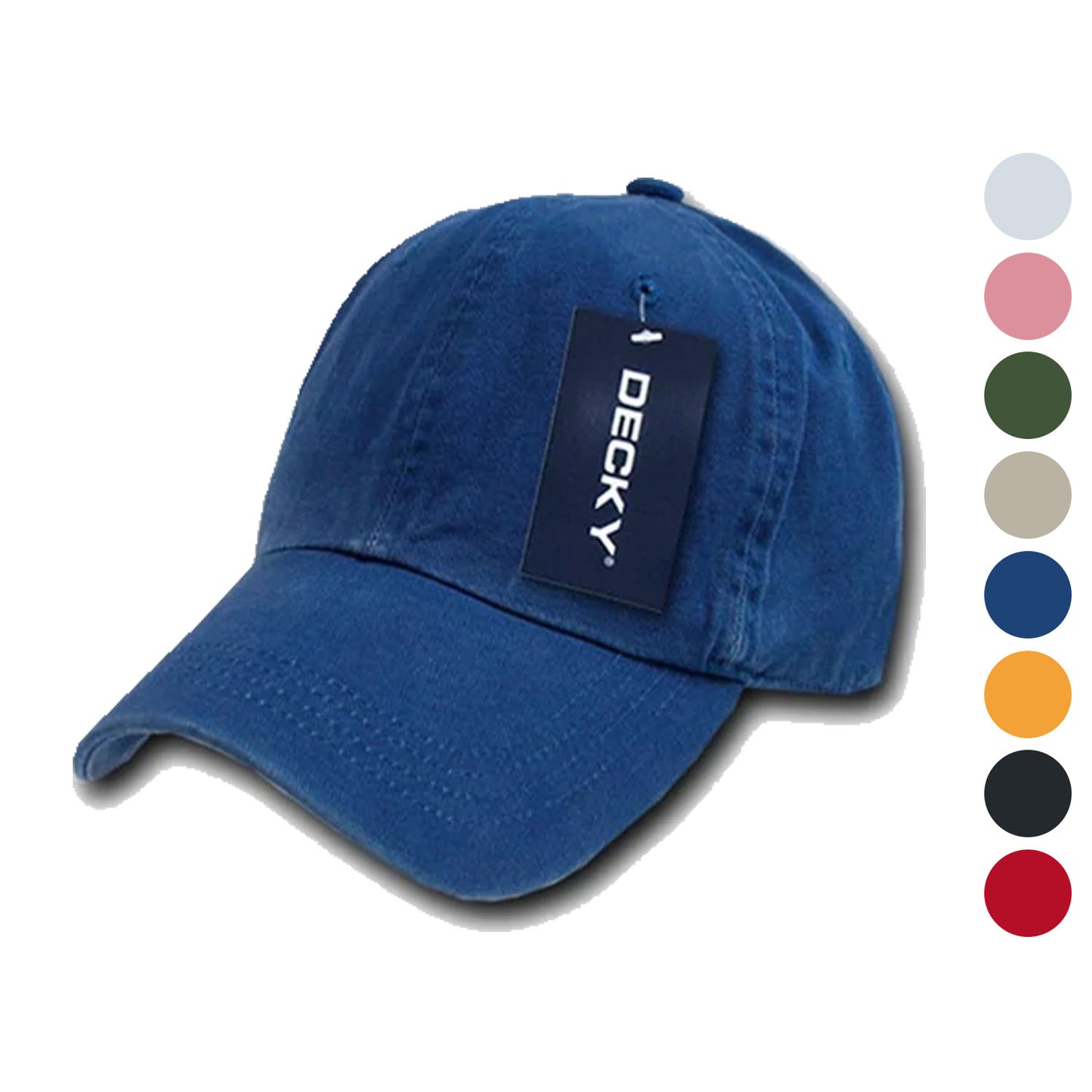 Decky Blank Polo Dad Hats Caps Solid Plain Washed 8 Colors-Black-