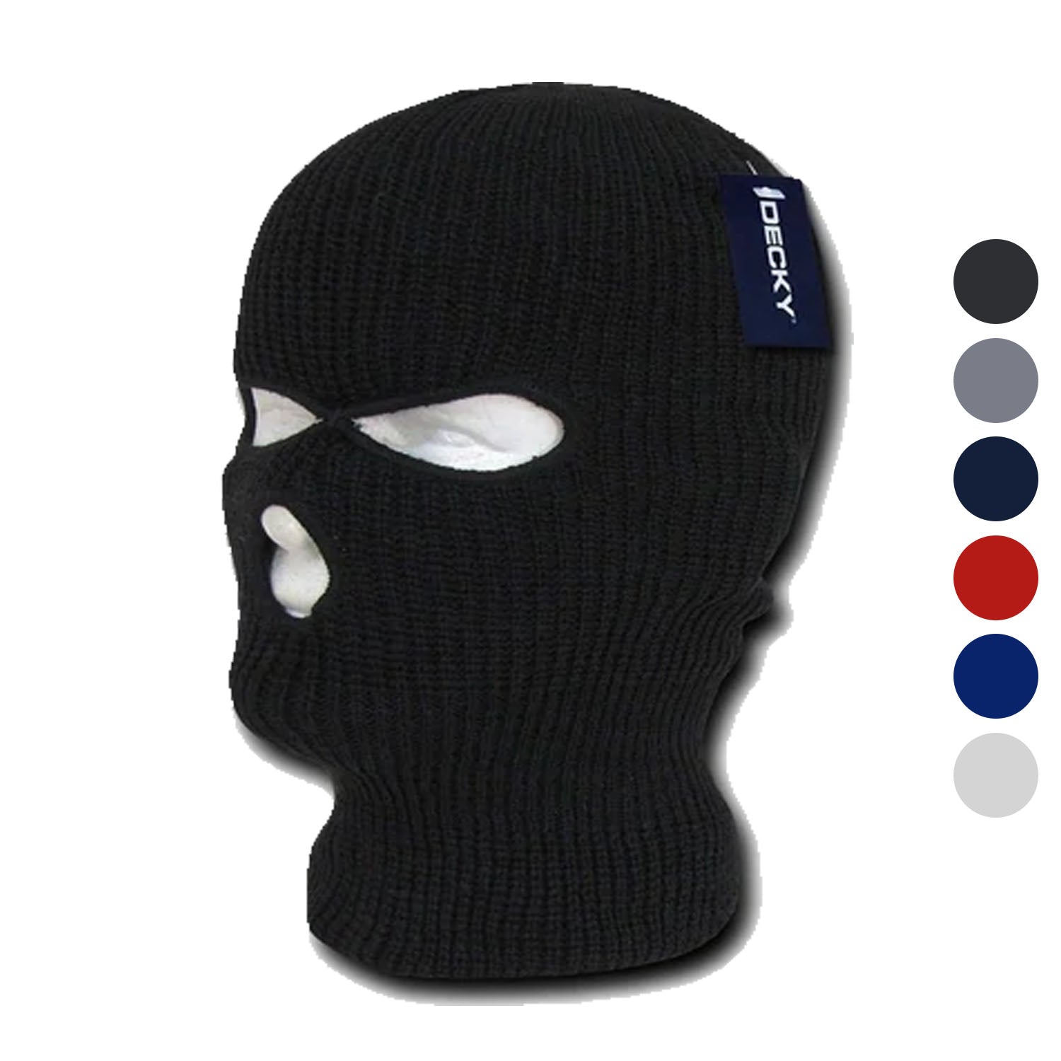 Decky Warm Winter Balaclava 3 Hole Face Masks Beanies Ski Motorcycle Biker Tactical-Black-