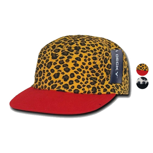 1 Dozen Decky 5 Panel Classic Racing Jockey Caps Hats Animal Print Wholesale Bulk-