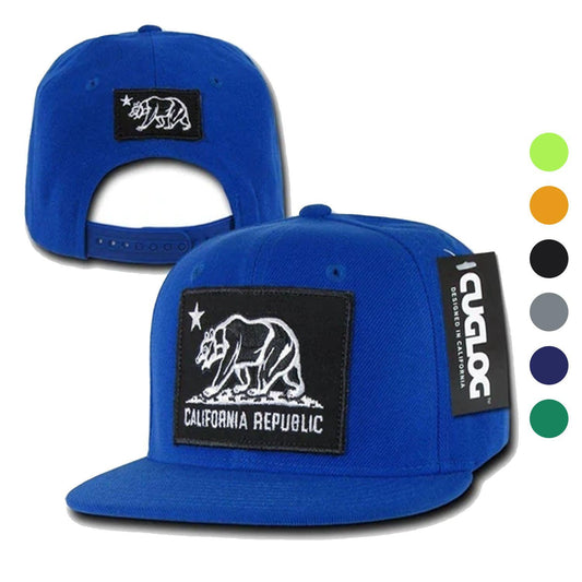 1 Dozen California Cali Bear Patch Snapback 6 Panel Flat Bill Caps Hats Wholesale Lots-