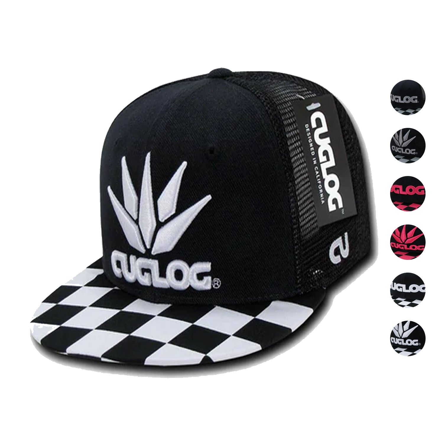 1 Dozen Cuglog Checker 6 Panel Retro Flat Bill Trucker Caps Hats Wholesale Lots-