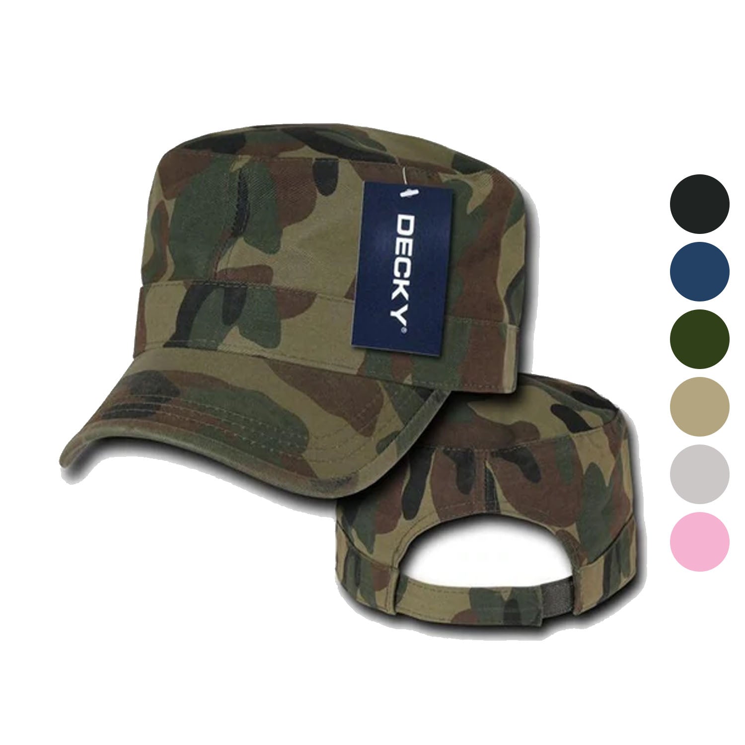 Decky Washed Gi Cotton Army Gi Military Bdu Cadet Castro Vintage Caps Hats-Navy-